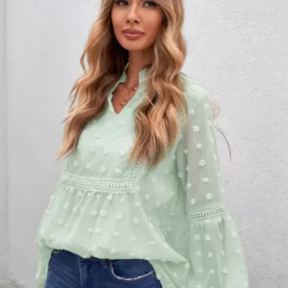 New Swiss dot babydoll top - Picture 7 of 15